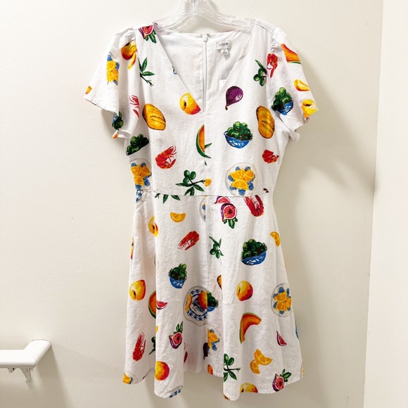 J. Crew Dresses & Skirts - J. Crew Printed linen-blend flutter-sleeve mini dress - Size 8